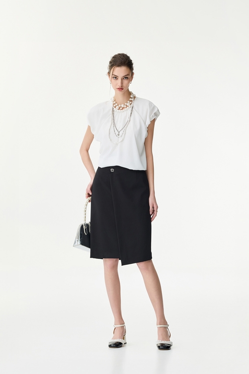 Front Panel Pencil Skirt,,Front Panel Pencil Skirt,Season (SS) Look,Midi skirts,Black skirts,Season (SS) Look,Midi skirts,Chiffon,Tops,Season (SS) Look,Pencil skirts,Black skirts
