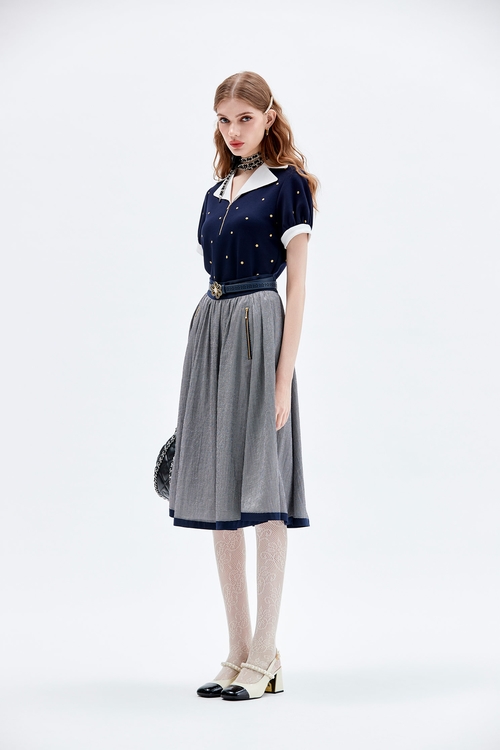 Midnight Blue Midi Skirt,Midi skirts