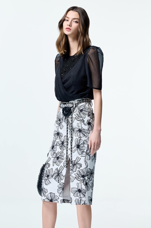 Floral Print Pencil Skirt,,,Office Looks,Season (SS) Look,Midi skirts,Black skirts,Season (SS) Look,co-ord sets,blossoms,Midi skirts,Black skirts,Season (SS) Look,Pencil skirts