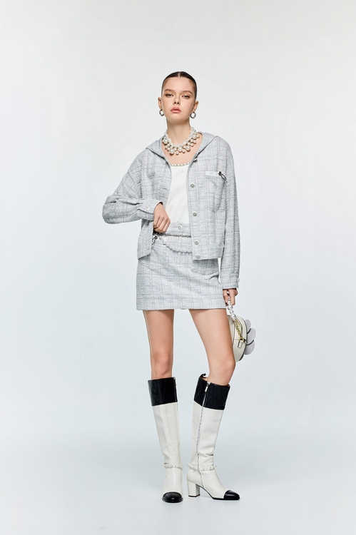 Drawstring Pocket Detail Skirt,,Drawstring Pocket Detail Skirt,Season (SS) Look,Plaid,Mini skirts
