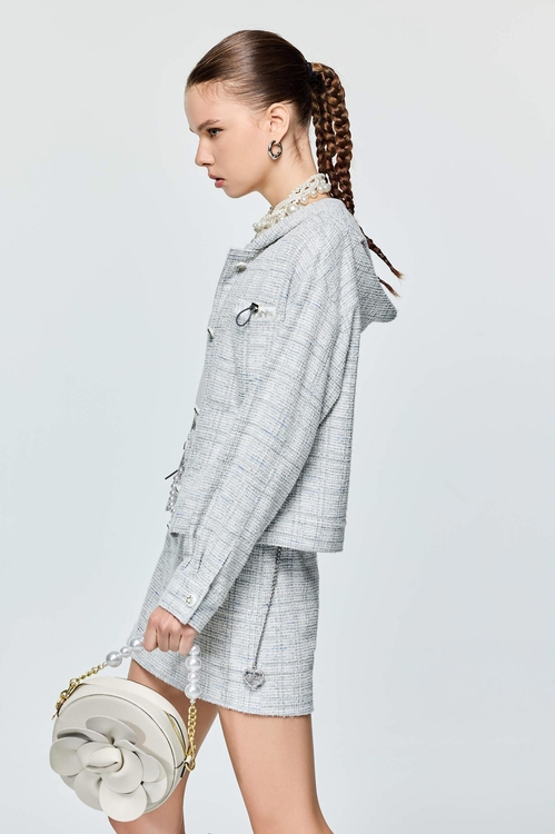 Drawstring Pocket Detail Skirt,,Drawstring Pocket Detail Skirt,Season (SS) Look,Plaid,Mini skirts