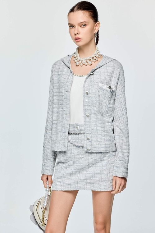 Drawstring Pocket Detail Skirt,,Drawstring Pocket Detail Skirt,Season (SS) Look,Plaid,Mini skirts