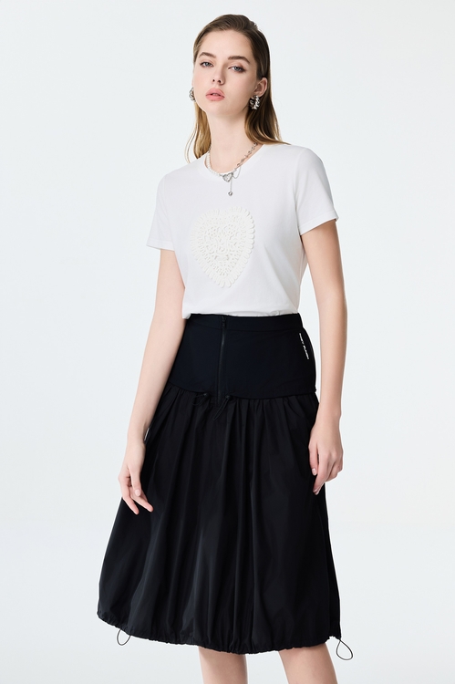 Wide Yoke Drawstring Detail Skirt,,Wide Yoke Drawstring Detail Skirt,Culottes,Season (SS) Look,dotcollection,Culottes,upperclass,Chiffon,Jackets,Outerwear,Season (SS) Look,Embroidered,upperclass,A-Line skirts,Office Looks,Trench coats