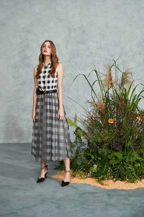 Black White Big Checkered Skirt,Tulle skirts