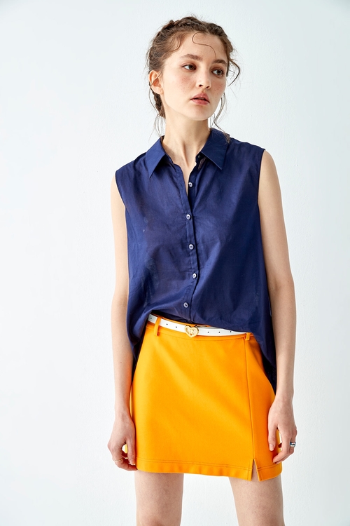 Basic Orange Skirt,Mini skirts