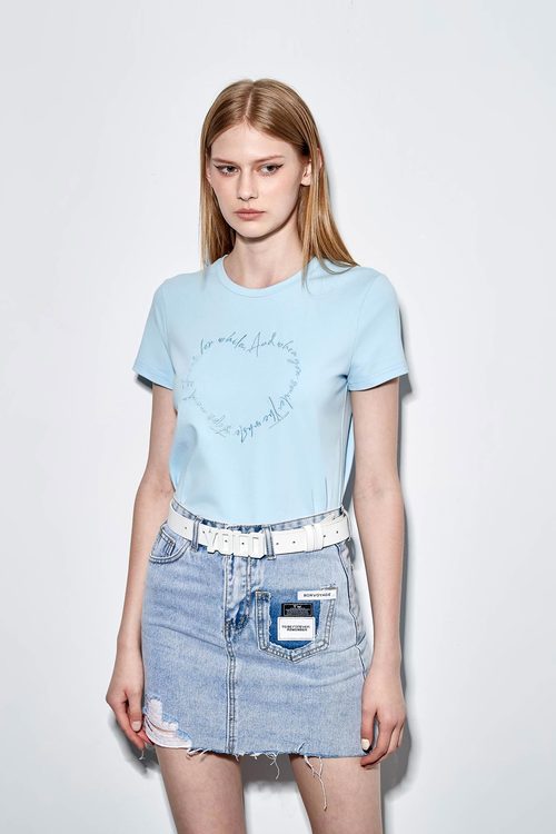 Distress Denim Mini Skirt,Mini skirts