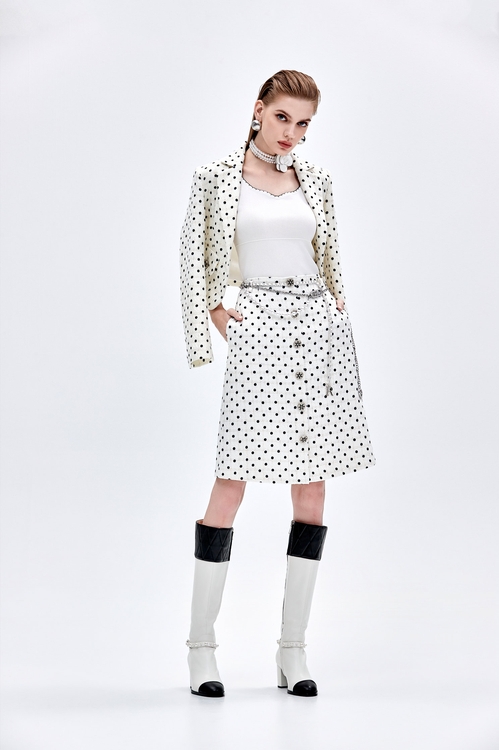 Retro Polka Dot A-line Skirt,dotcollection