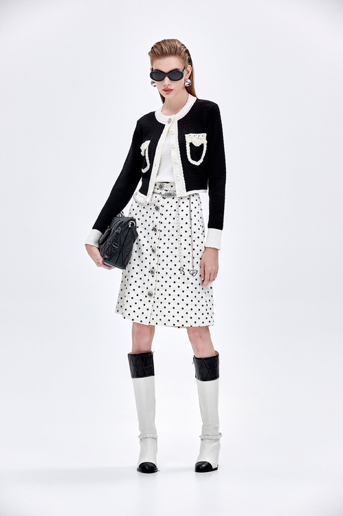 Retro Polka Dot A-line Skirt,A-Line skirts