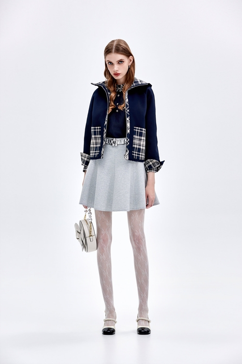 Grey Circular Skirt With Sequin Detail,Season (AW) Look