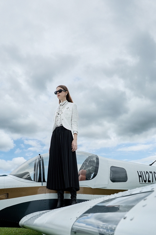 Pleated Maxi Black Skirt,Season (AW) Look
