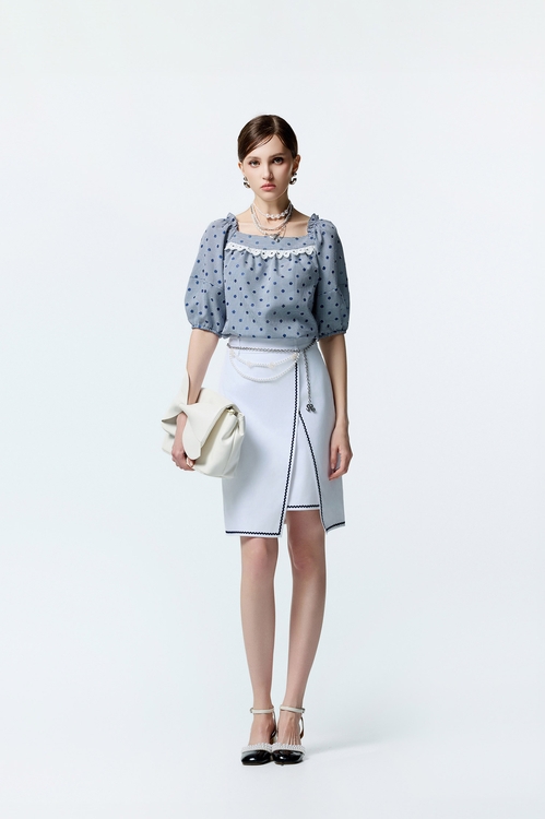 Contrast Navy Trim Side Slit Detail Skirt,,Contrast Navy Trim Side Slit Detail Skirt,A-Line skirts,Office Looks,Season (AW) Look,Valentine,Midi skirts,A-Line skirts,Office Looks,Season (AW) Look,Pencil skirts,Valentine,Midi skirts