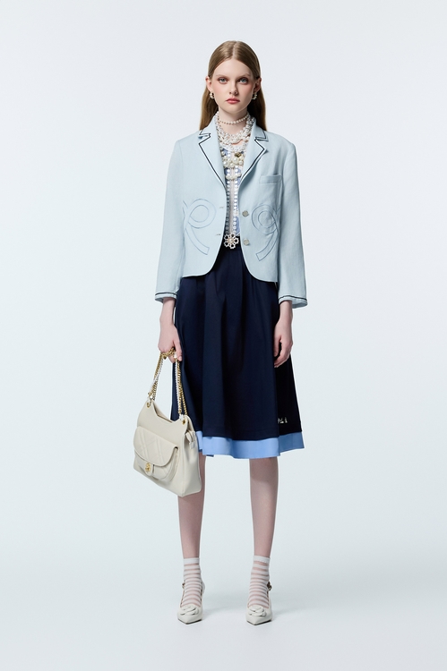 Contrast Hem Detail Midi Skirt,,Contrast Hem Detail Midi Skirt,A-Line skirts,Office Looks,Season (AW) Look,Valentine,Midi skirts