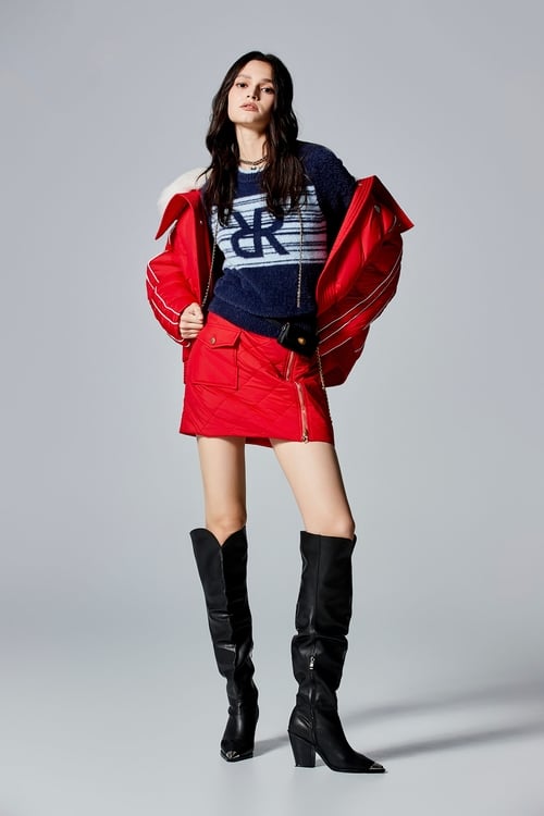 Red Quilted Mini Skirt,Season (SS) Look