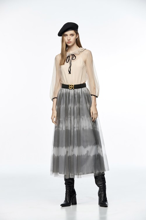 Bold Stirpe Print Elastic Waist Skirt,Tulle skirts