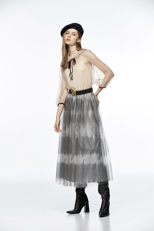 Bold Stirpe Print Elastic Waist Skirt,Tulle skirts