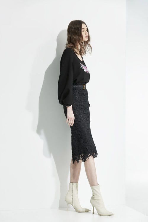 Basic Black Lace Pencil Skirt,Black skirts