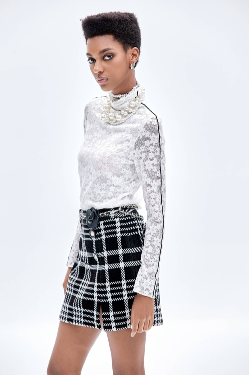 Classic Checkered houndstooth Print Skirt,Mini skirts