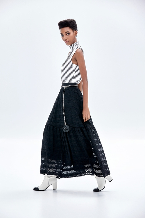 Maxi Lace Black Skirt,Midi skirts