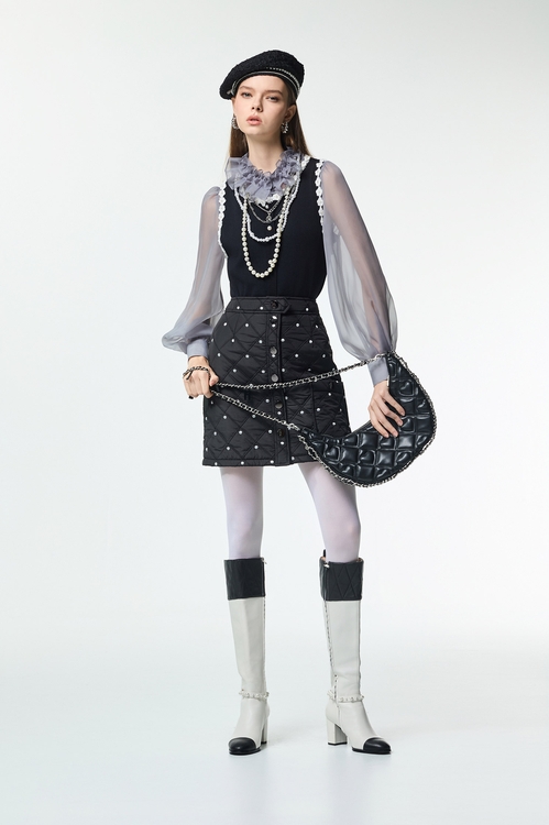 Polka Dot Quilted Skirt,dotcollection