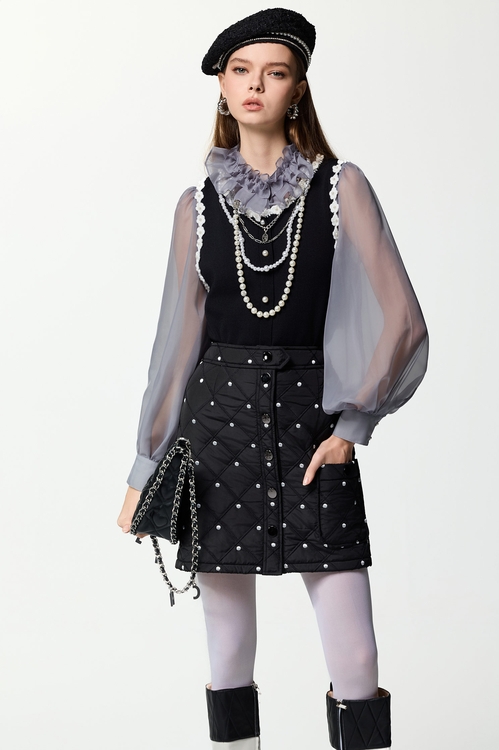 Polka Dot Quilted Skirt,dotcollection