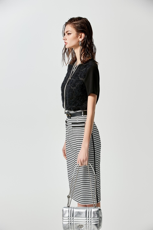 Texture Plaid Pencil Skirt,Pencil skirts