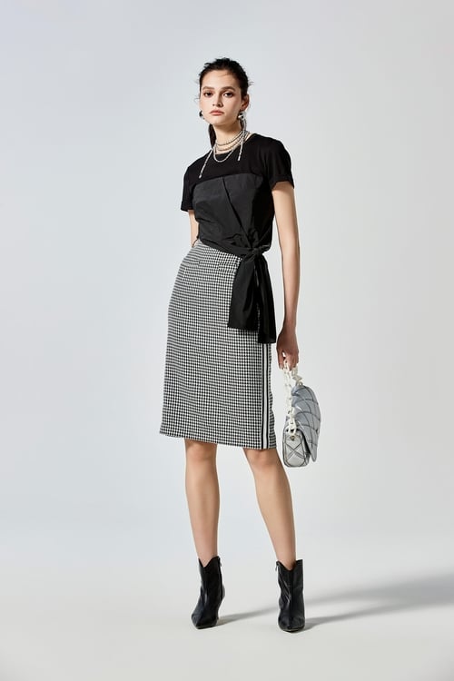 Houndstooth Print Pencil Skirt,Pencil skirts