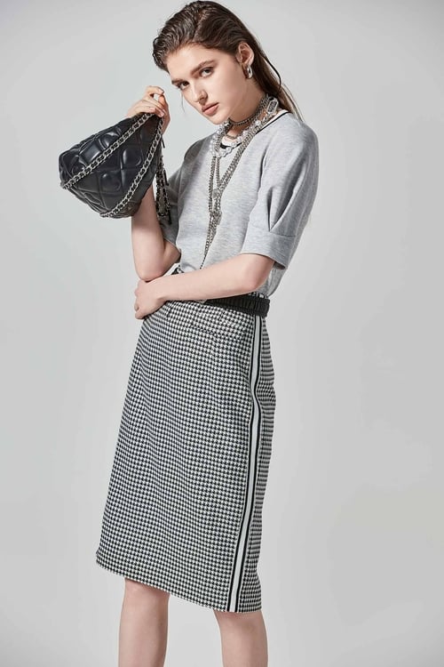 Houndstooth Print Pencil Skirt,Pencil skirts