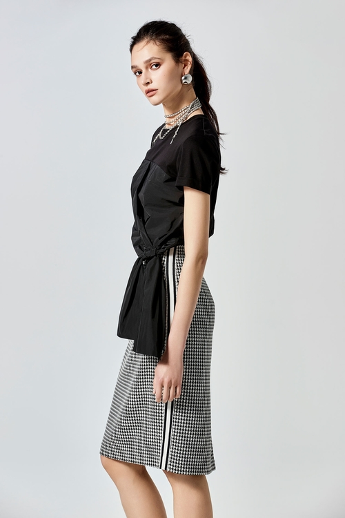 Houndstooth Print Pencil Skirt,Pencil skirts