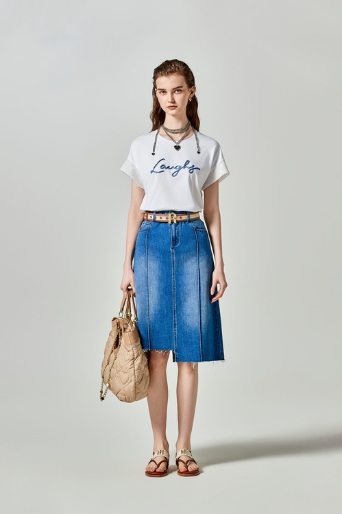 Asymmetric Denim Skirt,Denim skirts