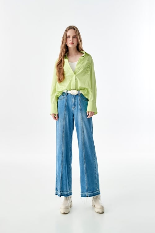 Basic Wide Leg Jeans,Denim pants