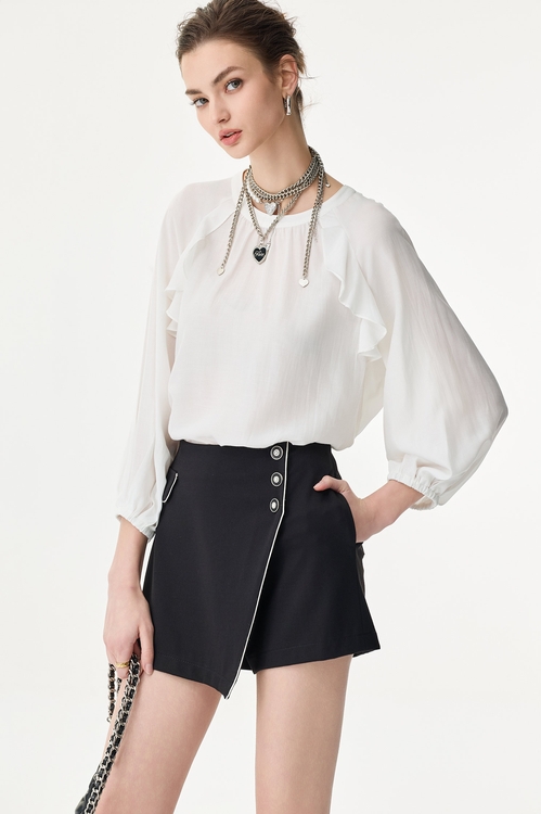 Contrast Trim Detail Skorts,Skorts