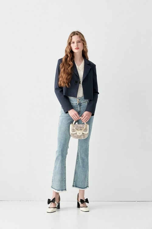 Basic Jeans With Fray Hem Detail,Bell-bottoms,Bell-bottoms,Bell-bottoms