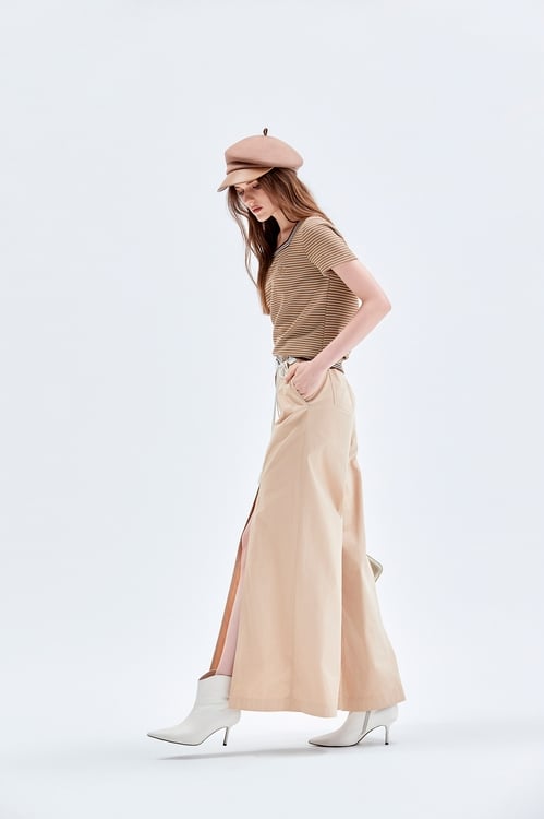 Beige Wide Leg Pants,Culottes,Culottes