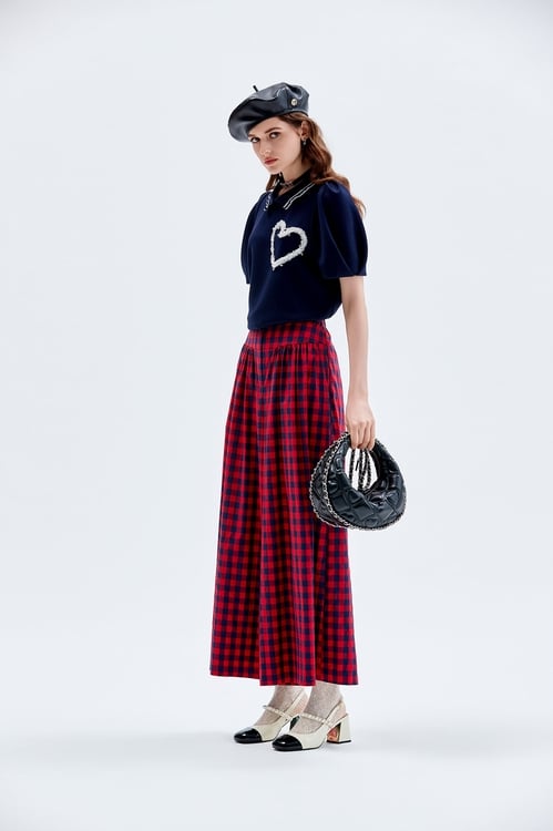 Plaid Wide Leg Pants,Culottes,Culottes