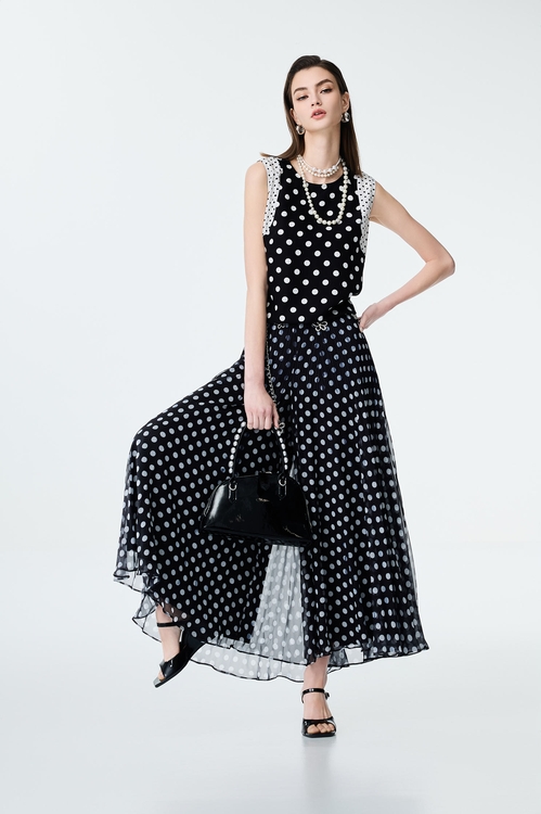 Polka Dot Chiffon Palazzo Pants,Season (SS) Look