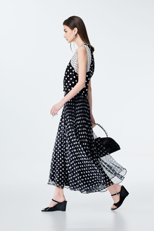 Polka Dot Chiffon Palazzo Pants,Season (SS) Look