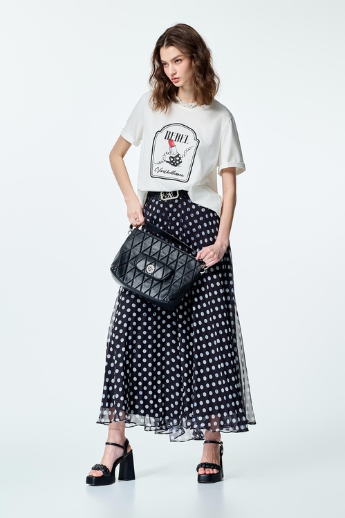Polka Dot Chiffon Palazzo Pants,Season (SS) Look