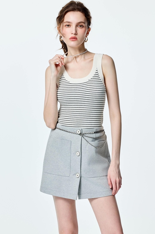 Patch Pockets Grey Skorts,Season (SS) Look