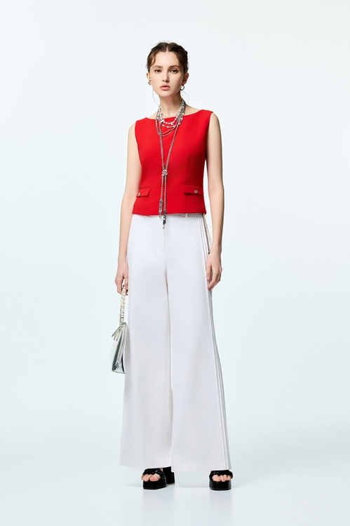 Pleated Detail Wide Leg Pants,Culottes,Culottes