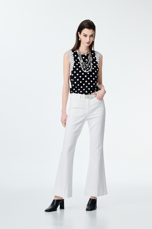 Boot Leg White Jeans,Season (SS) Look