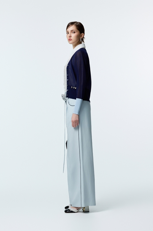 Light Blue High Waist Wide Leg Pants,Culottes,Culottes