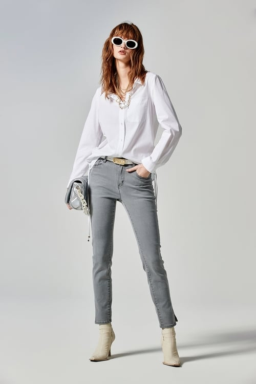 Grey Slim Fit Jeans,Skinny pants,Skinny pants