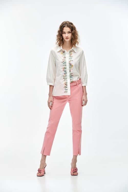 Pink Slim Fit Pants,Skinny pants,Skinny pants