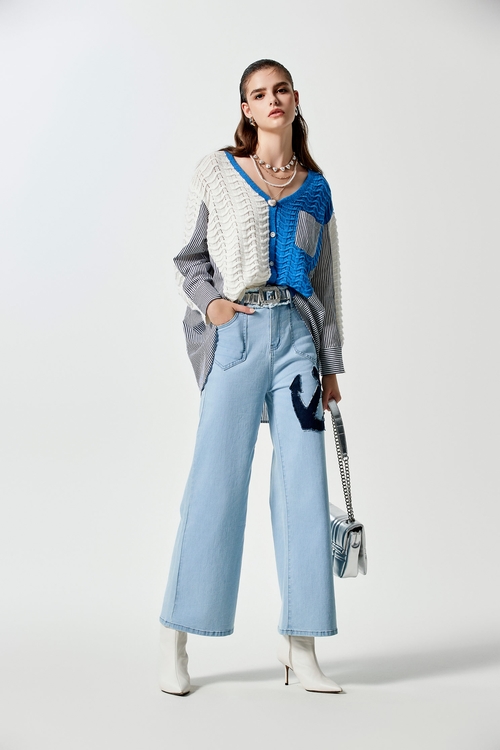 Anchor Logo Wide Leg Jeans,Wide-leg jeans