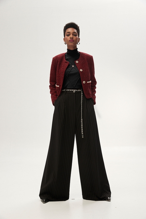 Pinstripe Wide Leg Pants,Culottes,Culottes