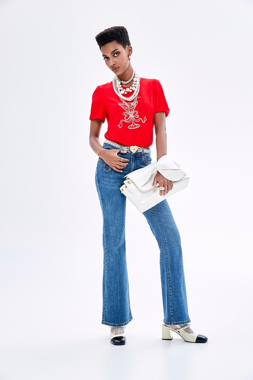 Knot Detail Boot Leg Jeans,,Knot Detail Boot Leg Jeans,Bell-bottoms,Season (SS) Look,Denim,Jeans,Denim pants,Bell-bottoms,Pants