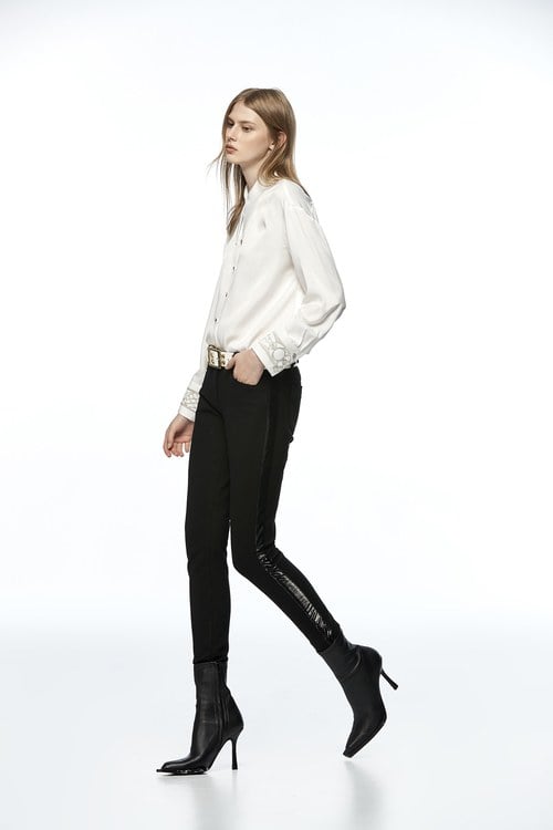 Basic Slim-Fit Black Pants,slimlooks