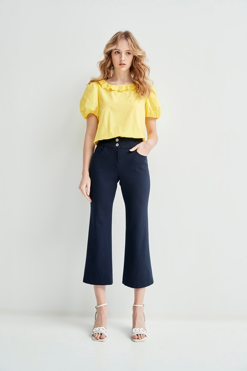 Basic Navy Straight Cut Pants,Bell-bottoms,Bell-bottoms,Bell-bottoms