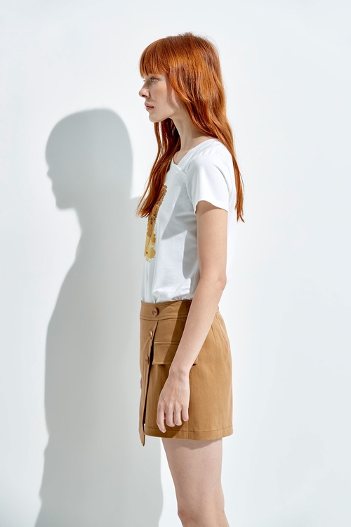 Basic Brown Overlap Skorts,Skorts