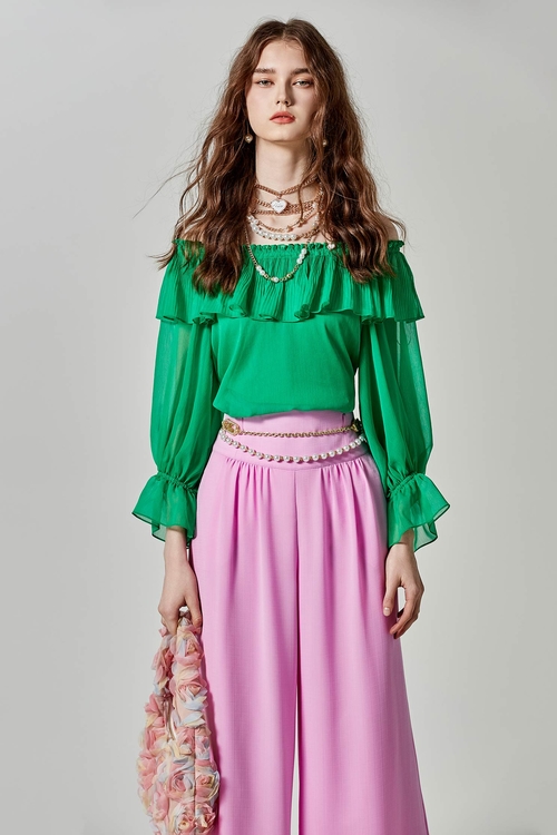 High Waist Pink Wide Leg Pants,Culottes,Culottes